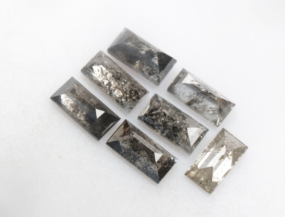 1.55 CT 5.2 X 2.5 MM Natural Baguette cut Salt and pepper Diamond Lot