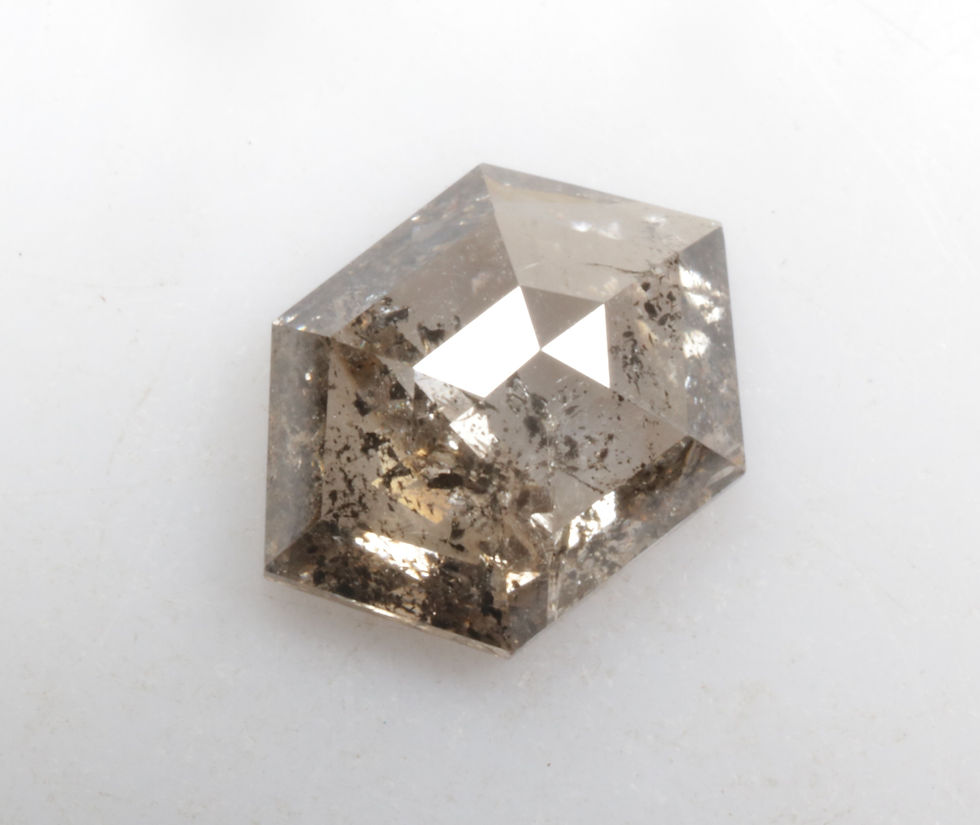 Thumbnail: 0.89 CT 8.0 X 5.6 MM Hexagon cut Natural Diamond Fancy color for Hexagon Ring
