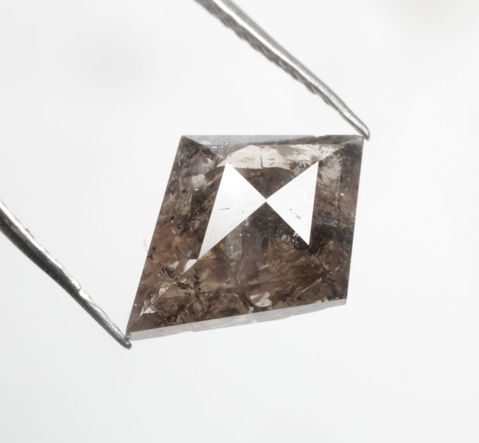 Thumbnail: 1.37 CT 10.2 X 7.7 MM Natural Kite Cut Salt and Pepper Diamond, Black color