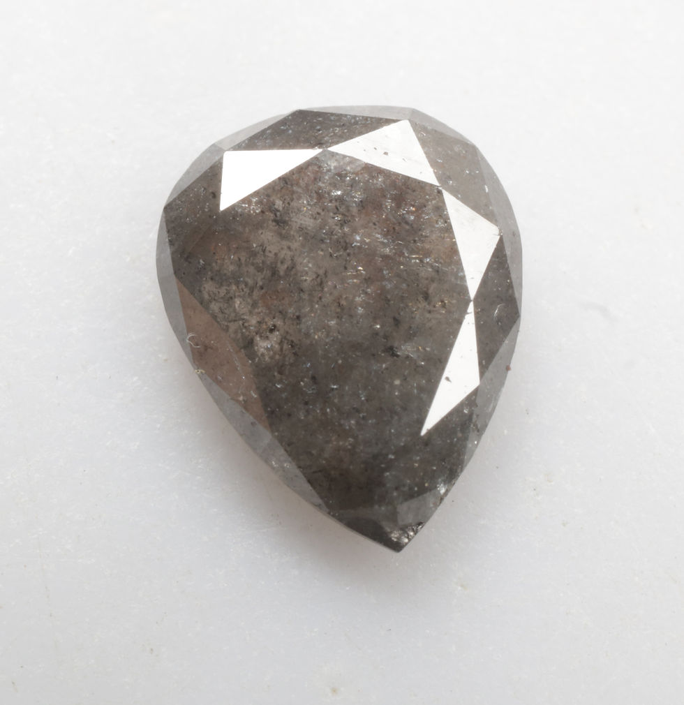 0.94 CT 8.0 X 6.4 MM Natural Loose Diamond, Pear cut Diamond, Grey color Pear