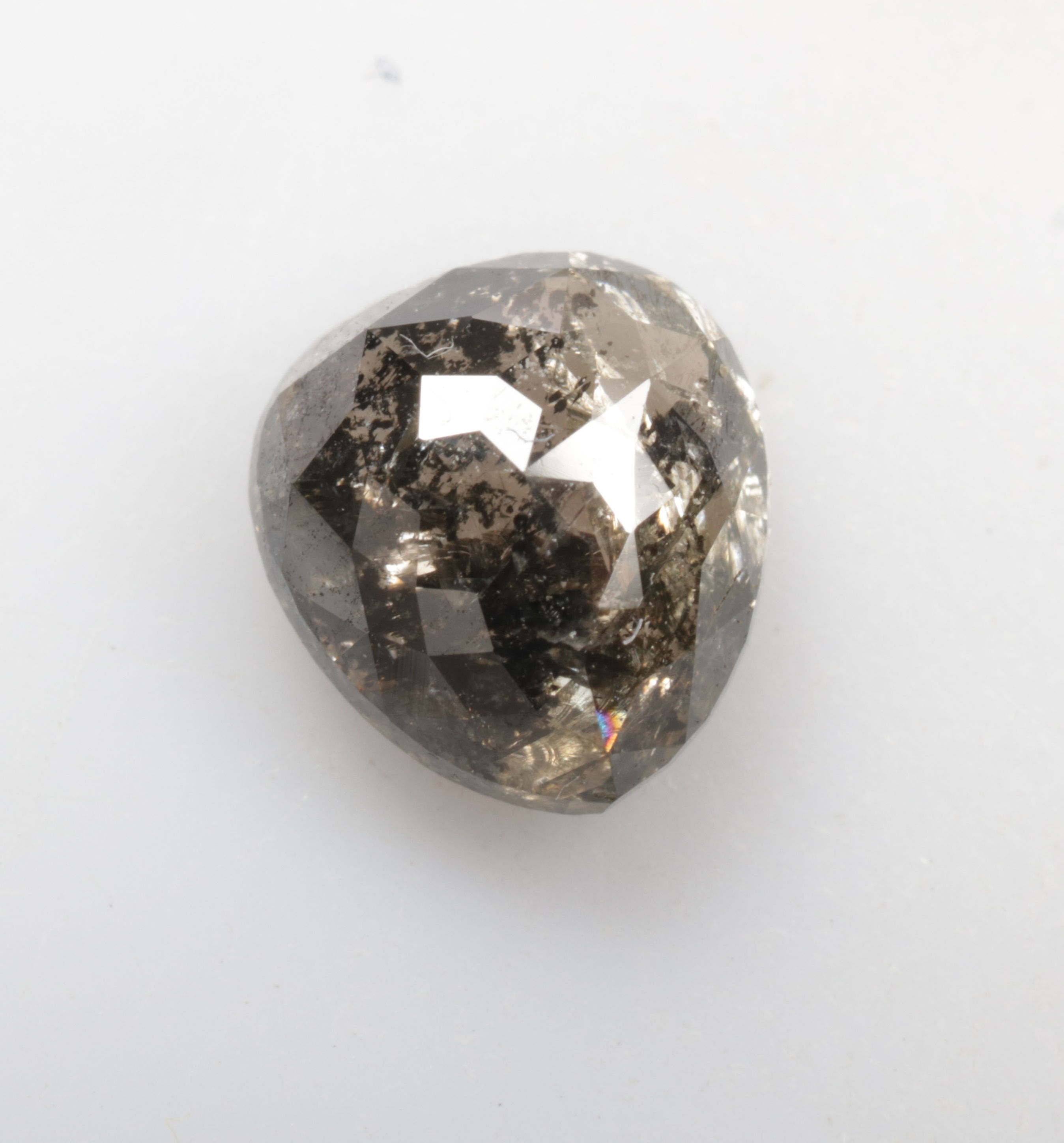 1.07 CT 6.5 X 6.0 MM Natural Pear Full cut Salt and Pepper Diamond for Pear Ring