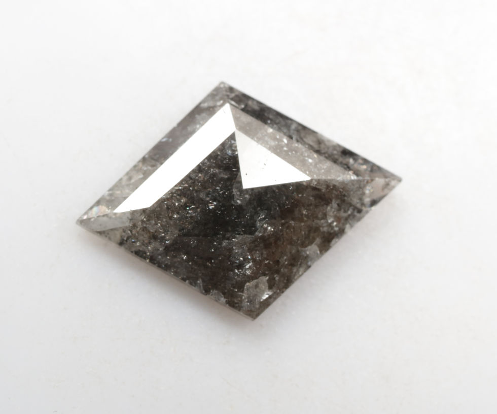 Thumbnail: 2.46 CT 14.4 X 10.5 MM Kite cut Natural Black color Diamond for Kite Ring Gift