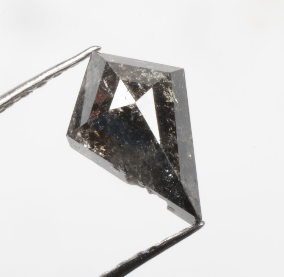 Thumbnail: 0.83 CT 8.3 X 5.7 MM Kite cut Natural Salt and Pepper Diamond for Kite Ring Gift