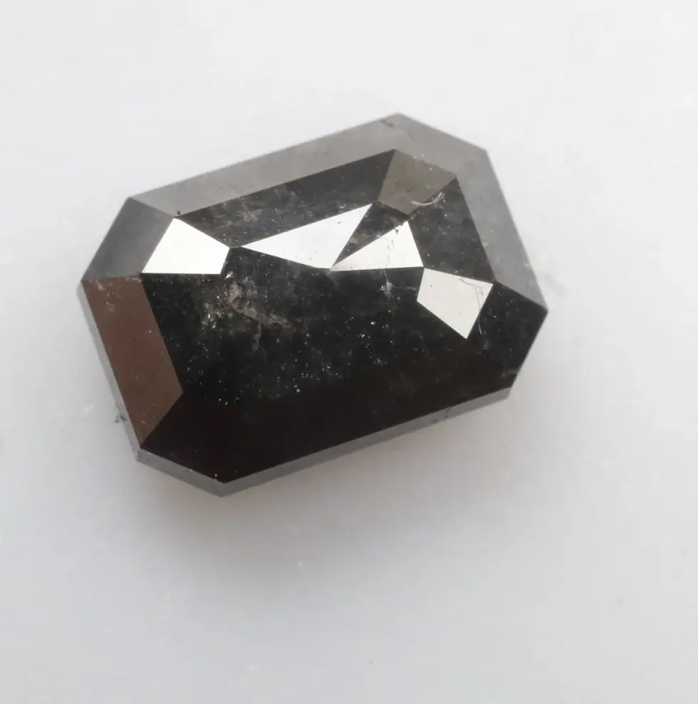 1.28 CT 7.1 X 5.1 MM Natural Emerald cut Diamond Black color for Wedding Ring