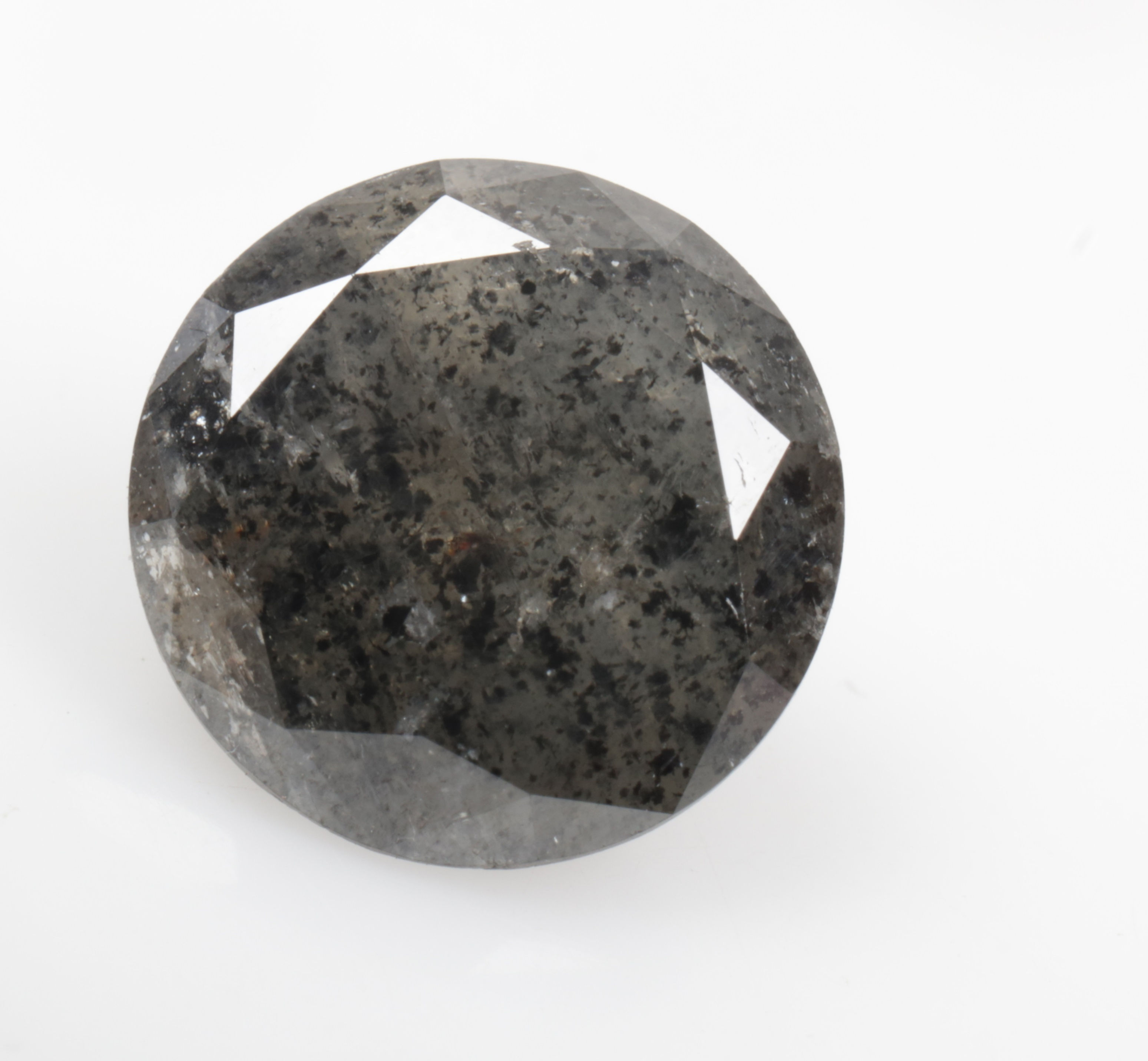 2.78 CT 9.2 MM Salt and Pepper Natural Round Brilliant cut Diamond Black color