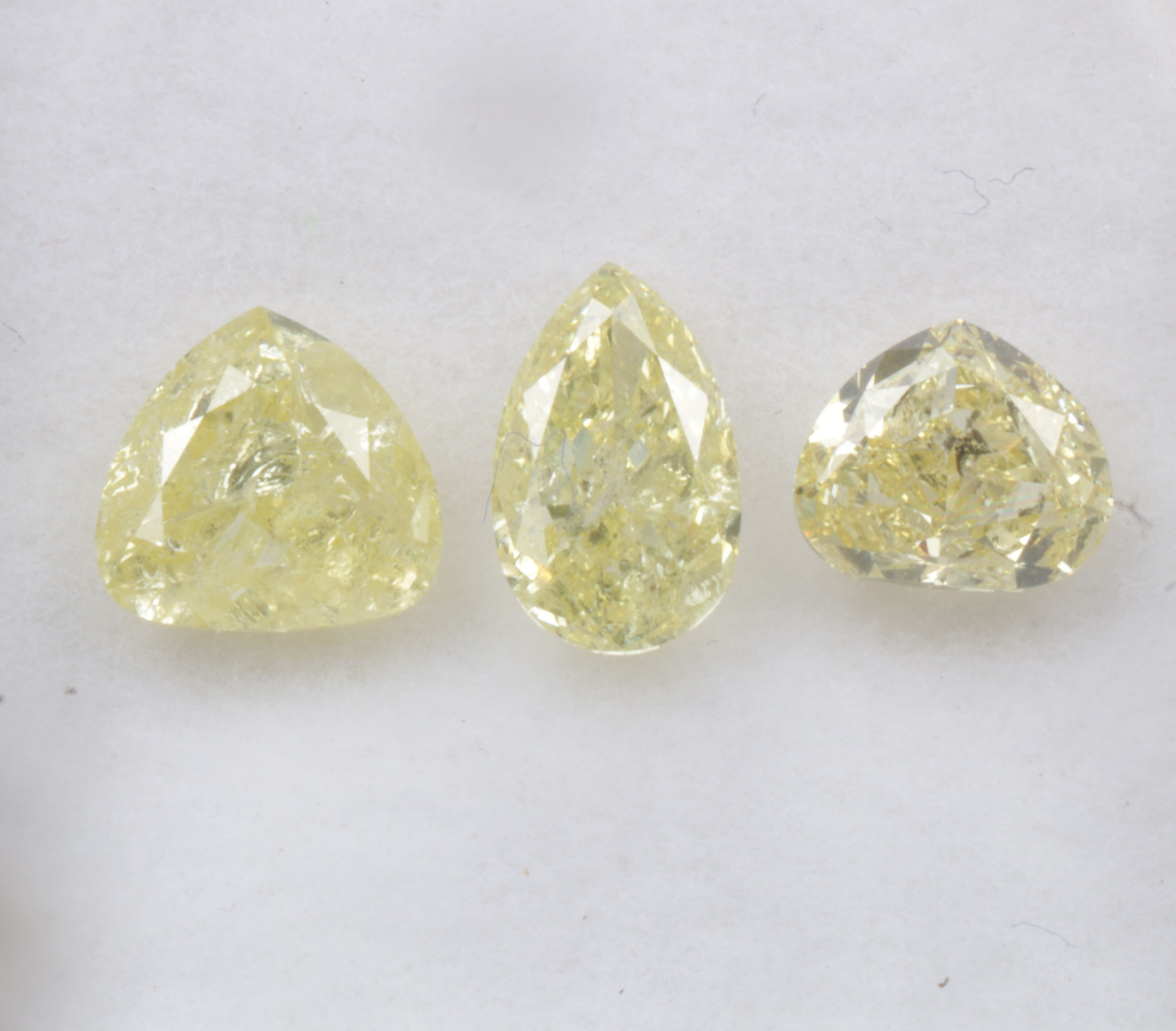 1.70 CT 3pcs Natural Fancy Yellow color Diamond Pear Shape Diamond