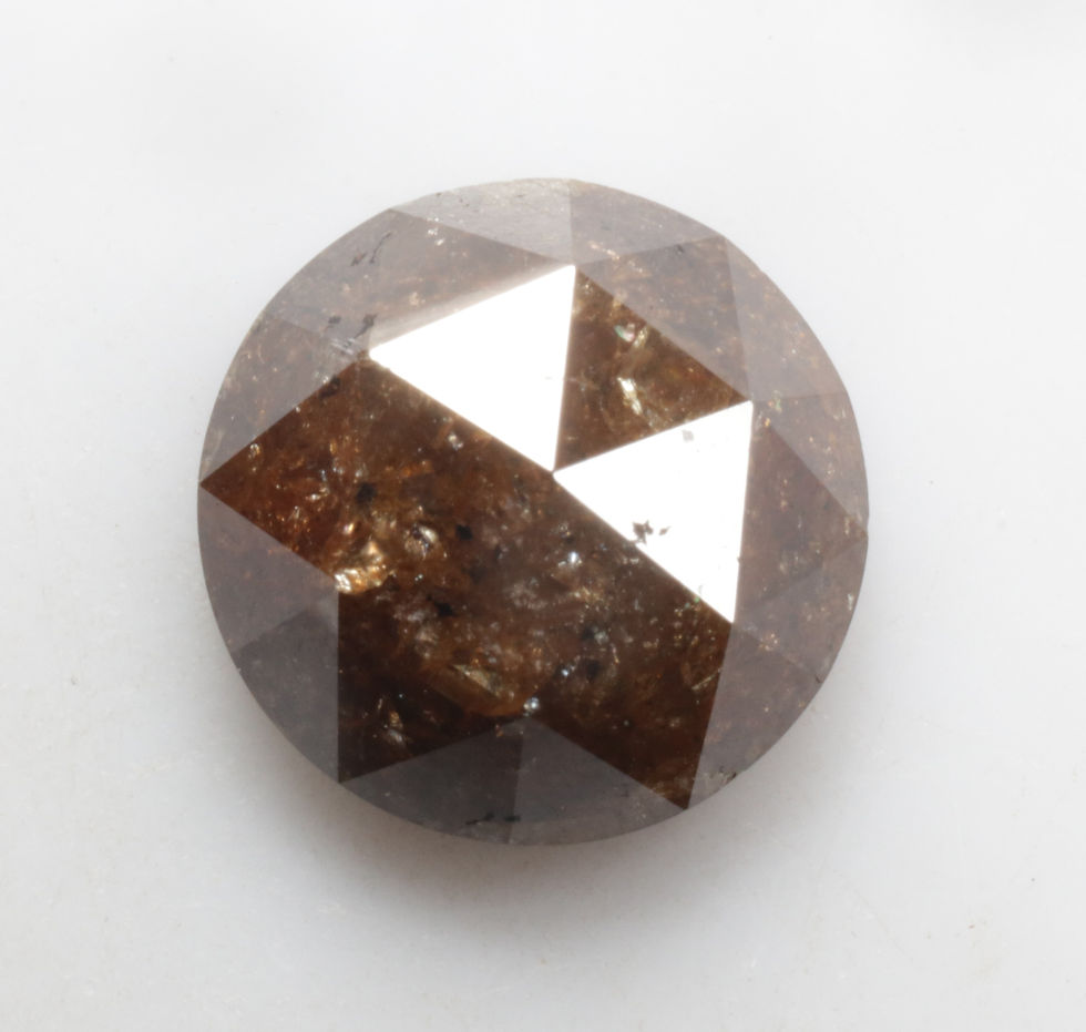 Thumbnail: 5.81 CT 11.2 MM Natural Round Rose cut Natural Diamond for Fancy Round Rin