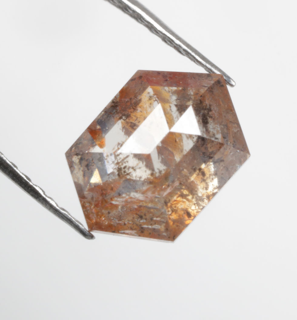 Thumbnail: 1.23 CT 7.8 X 5.4 MM Natural Hexagon Cut Loose Diamond Fancy Peach Color