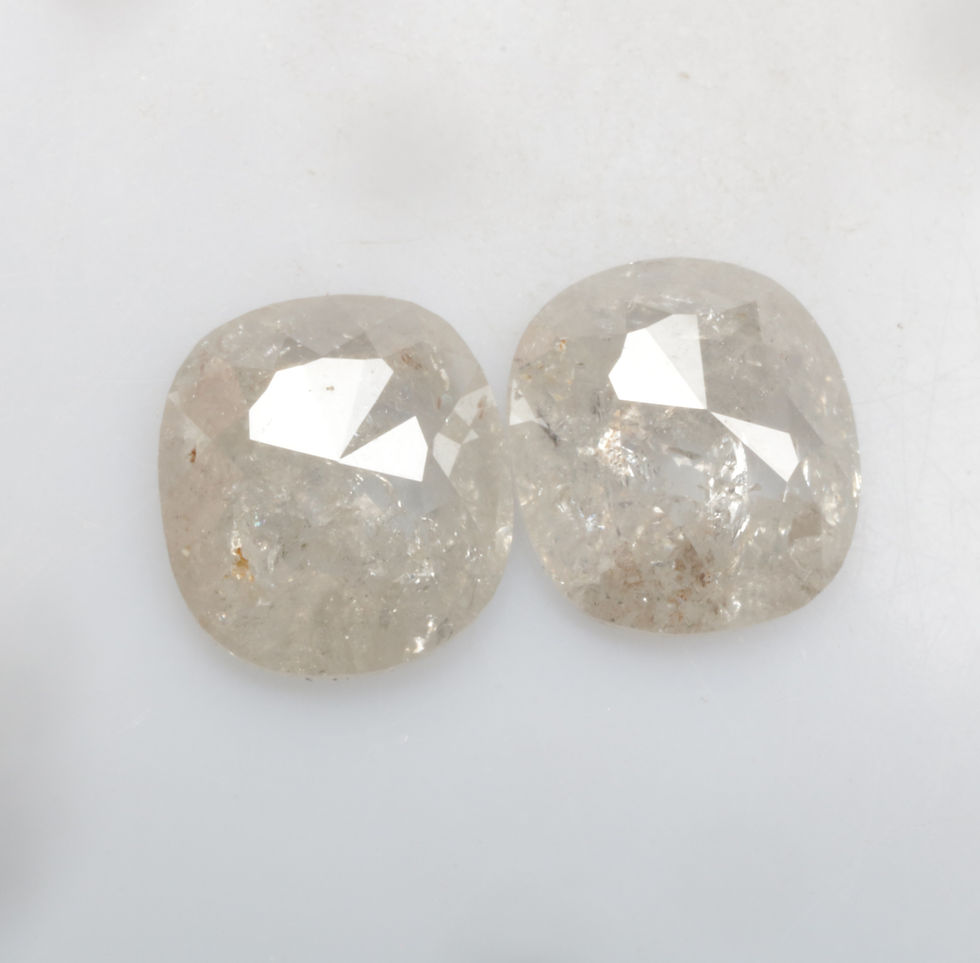 Thumbnail: 3.06 CT 8.5 X 7.7 MM Natural Loose Cushion cut Diamond Pair for Earring ideas
