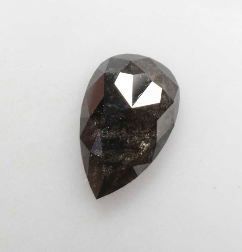 Thumbnail: 1.31 CT 9.6 X 6.0 MM Natural Pear cut Salt and Pepper Full cut Diamond
