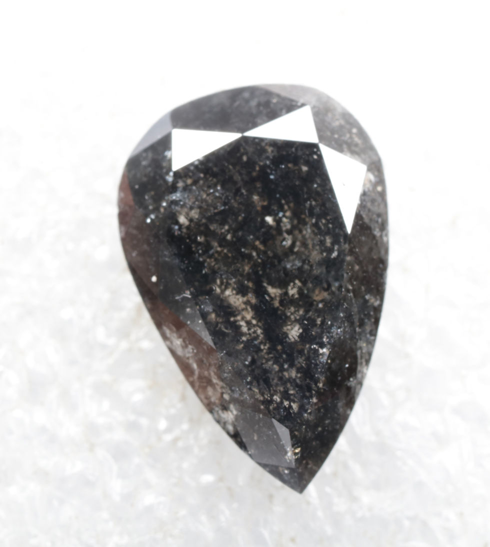 Thumbnail: 2.76 CT 11.9 X 7.9 MM Natural Pear cut Salt and Pepper Full cut Diamond