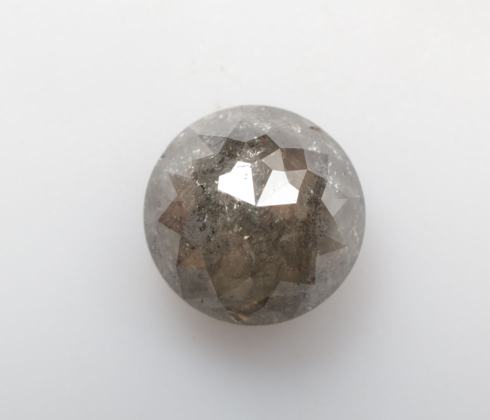 Thumbnail: 0.86 CT 5.6 MM Natural Loose Round Rose Cut Grey color Diamond For Jewelry
