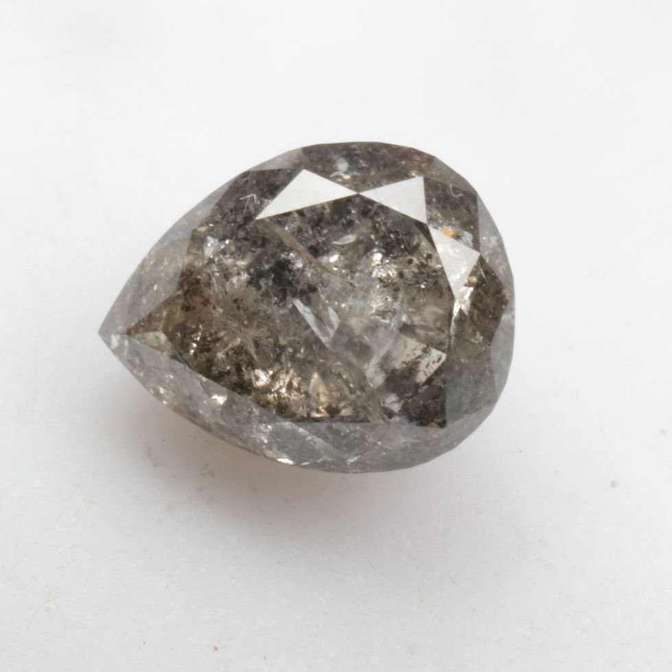Thumbnail: 1.80 CT 8.0 X 6.3 MM Pear cut Natural Salt and Pepper Diamond, Grey color