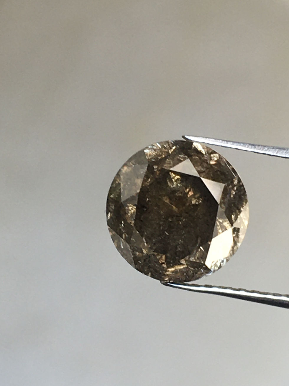 Thumbnail: 2.92 CT 8.3 MM Natural Round Cut Salt and pepper Brilliant cut Diamond