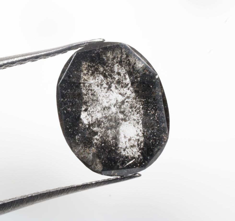 Thumbnail: 2.26 CT 9.0 X 7.2 MM Natural Salt and Pepper Oval cut Diamond For Oval Ring