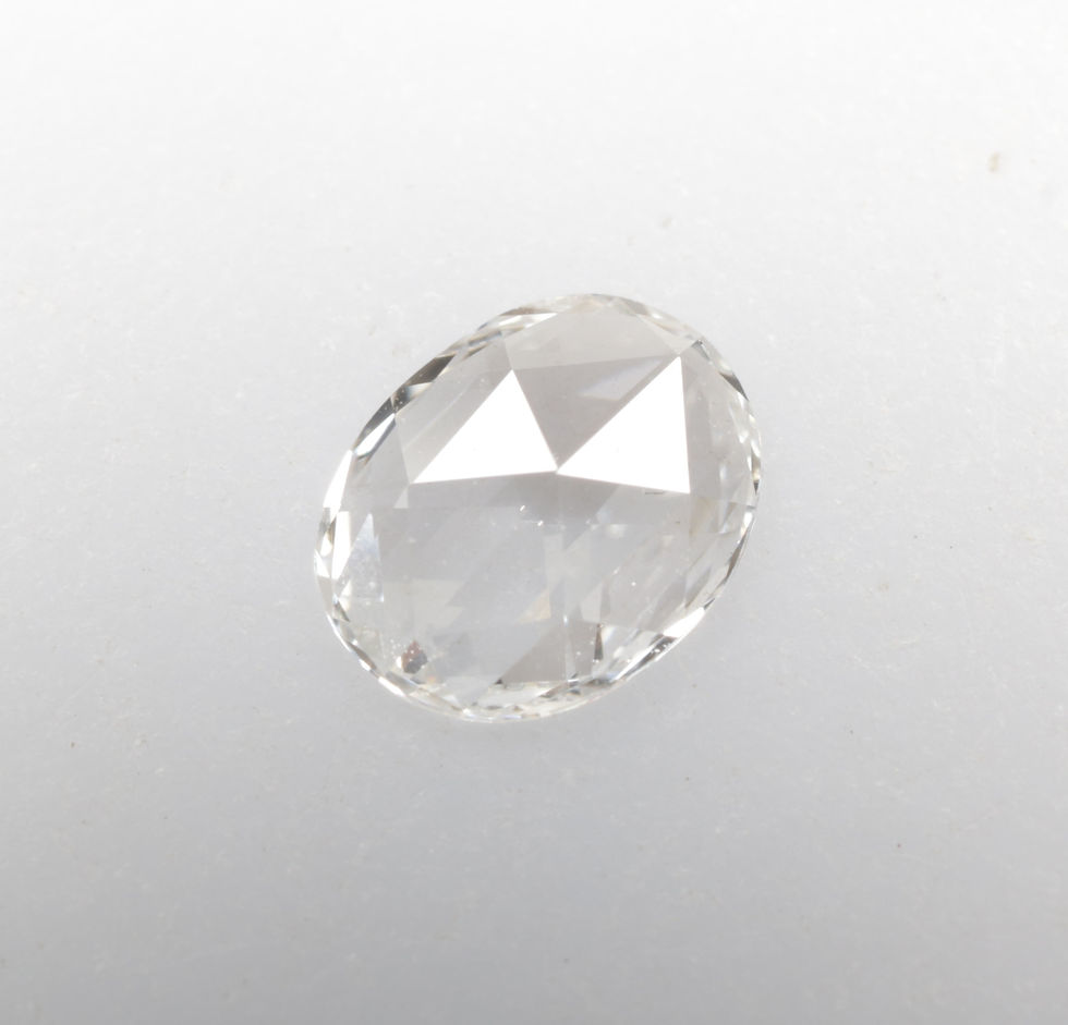 Thumbnail: 0.17 CT 4.8 X 3.7 MM Natural White Diamond, White Rose cut Oval cut Diamond