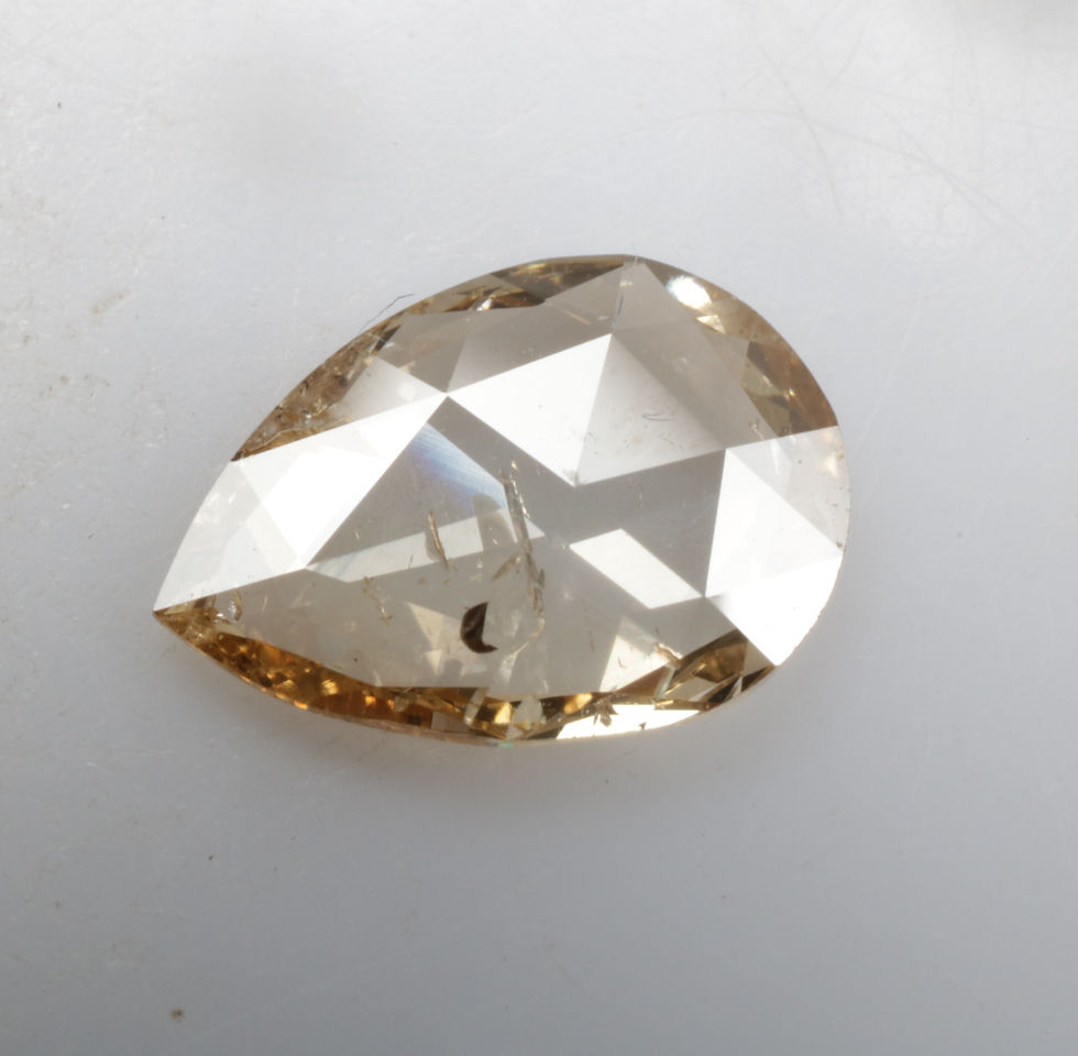 Thumbnail: 0.67 CT 8.6 X 6.1 MM Pear cut Natural Rose cut Diamond for Engagement Ring Gift