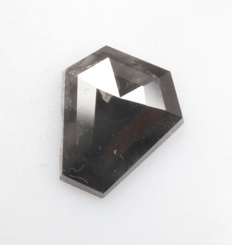 Thumbnail: 1.01 CT 8.1 X 7.2 MM Natural Salt and Pepper Coffin cut Diamond, Black color