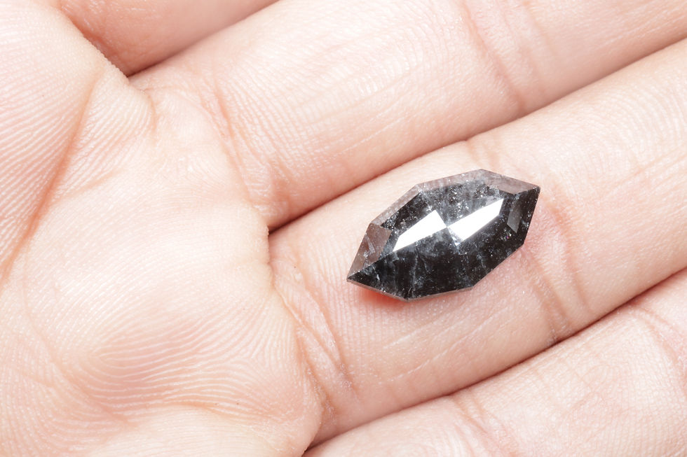 Thumbnail: 4.97 CT 16.4 X 9.0 MM Natural Faceted Marquise cut Salt and Pepper Diamond