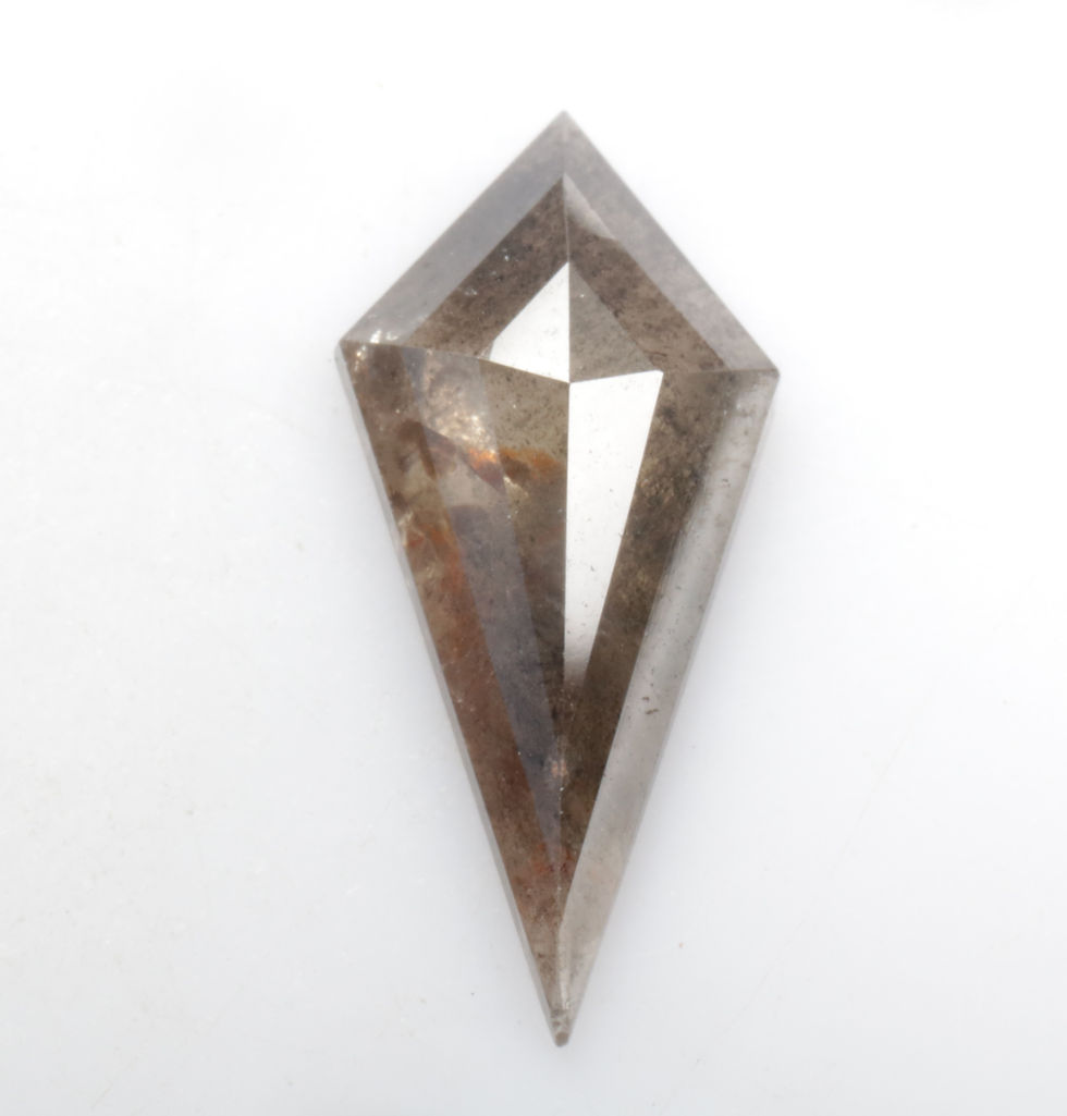 Thumbnail: 1.45 CT 14.4 X 6.8 MM Natural Kite Cut Salt and Pepper Diamond for Kite cut Ring