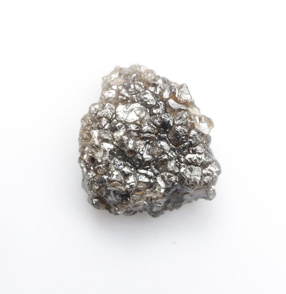 3.68 CT 11.4 X 10.1 MM Natural Uncut Irregular cut Rough/Raw Diamond Black color