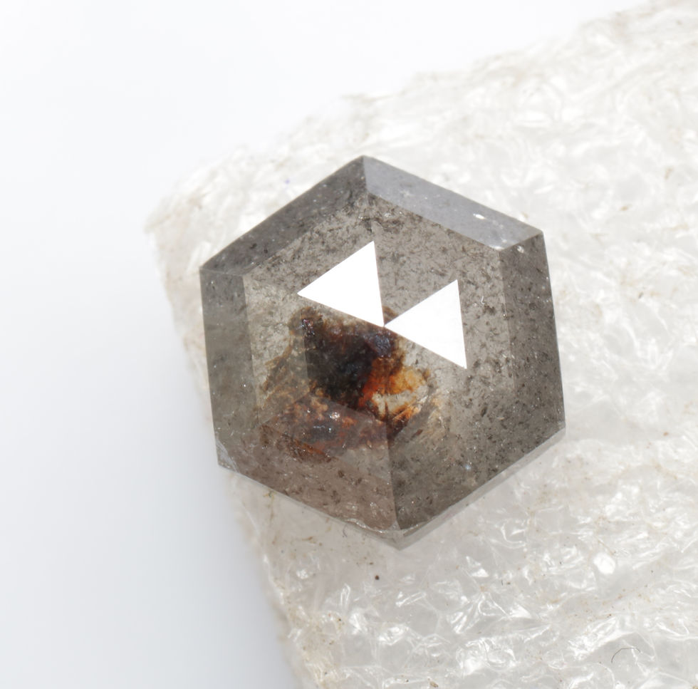 Thumbnail: 1.49 CT 8.2 X 7.2 MM Natural Hexagon Cut Loose Diamond Fancy Grey Color
