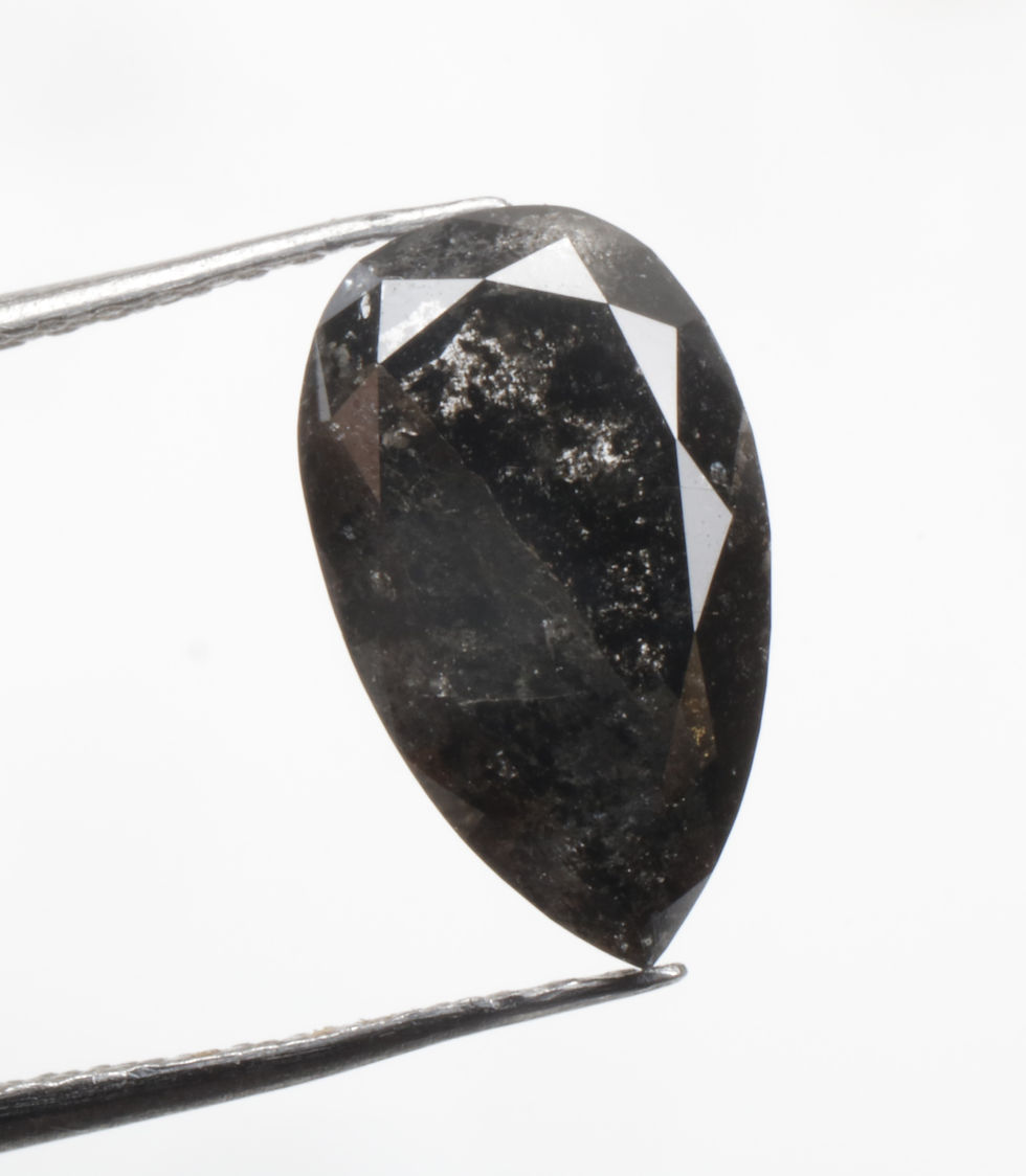 Thumbnail: 2.17 CT 10.3 X 6.1 MM Pear cut Natural salt and Pepper Diamond, Black color