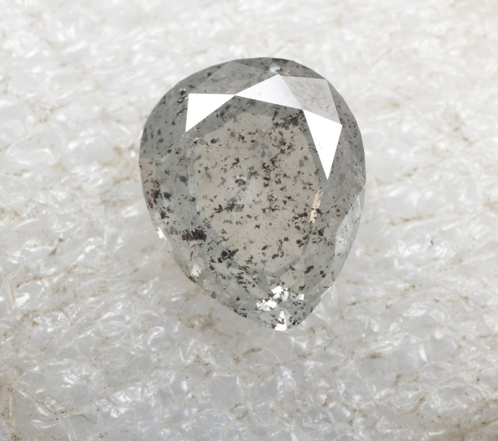Thumbnail: 1.77 CT 8.5 X 6.9 MM Natural Pear cut Grey color Diamond for Pear Ring