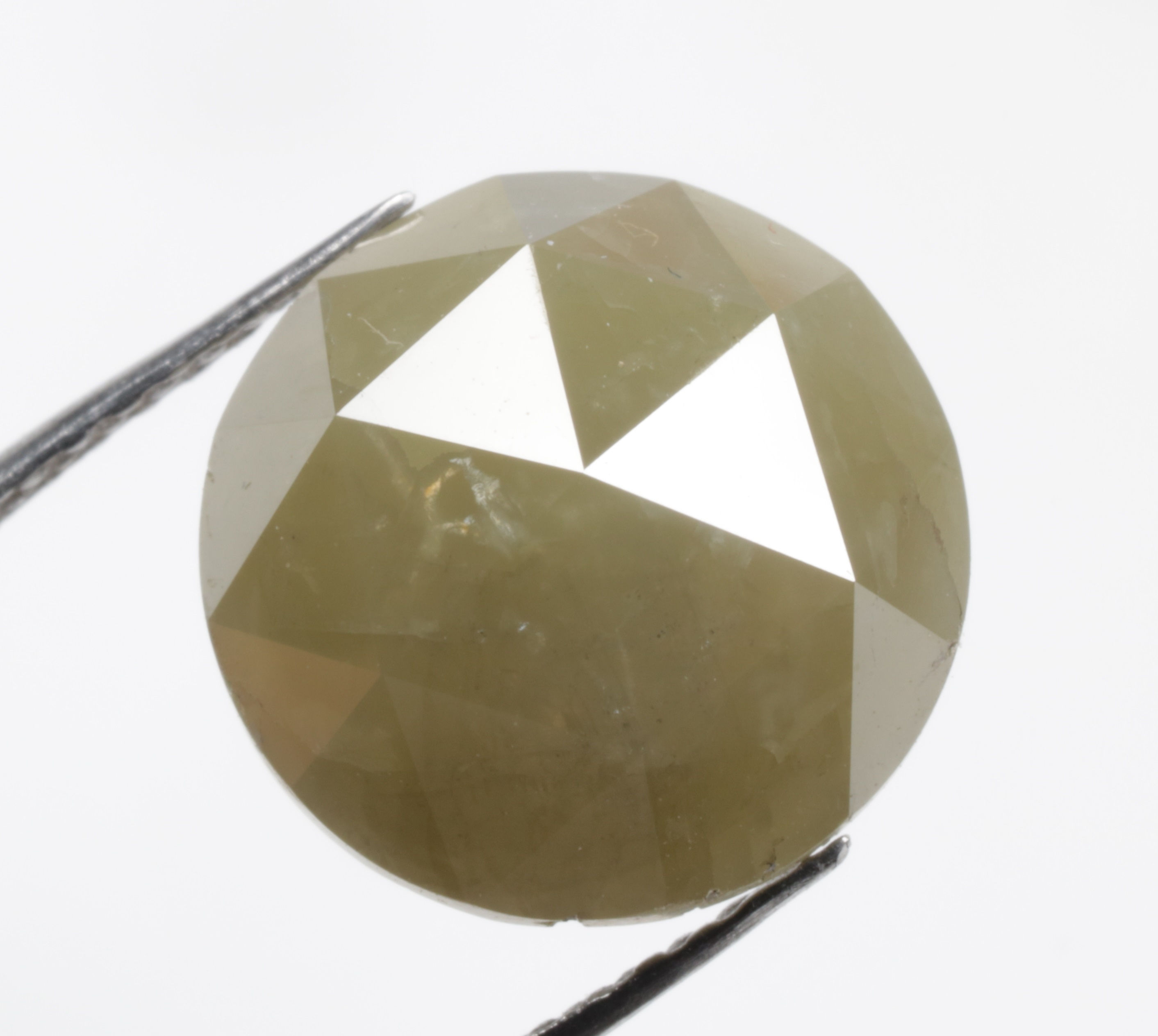 4.13 CT 9.6 MM Natural Loose Round Rose Cut Grey color Diamond