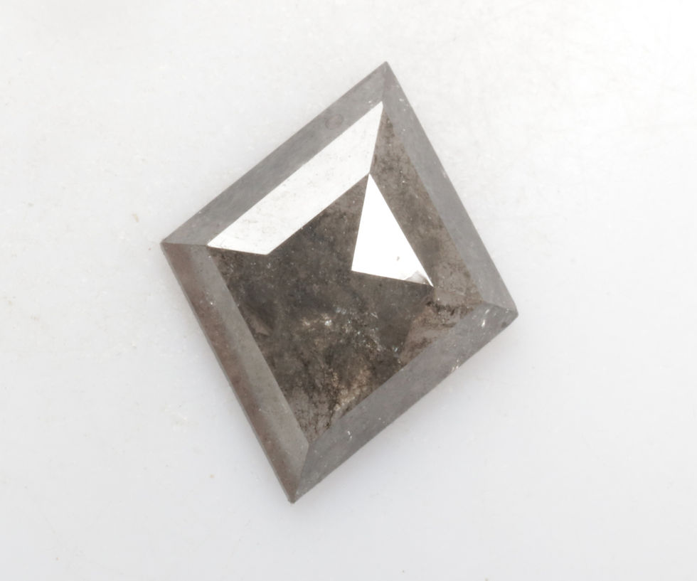 Thumbnail: 1.24 CT 10.4 X 9.1 MM Kite cut Natural Salt and Pepper Diamond for Kite Ring