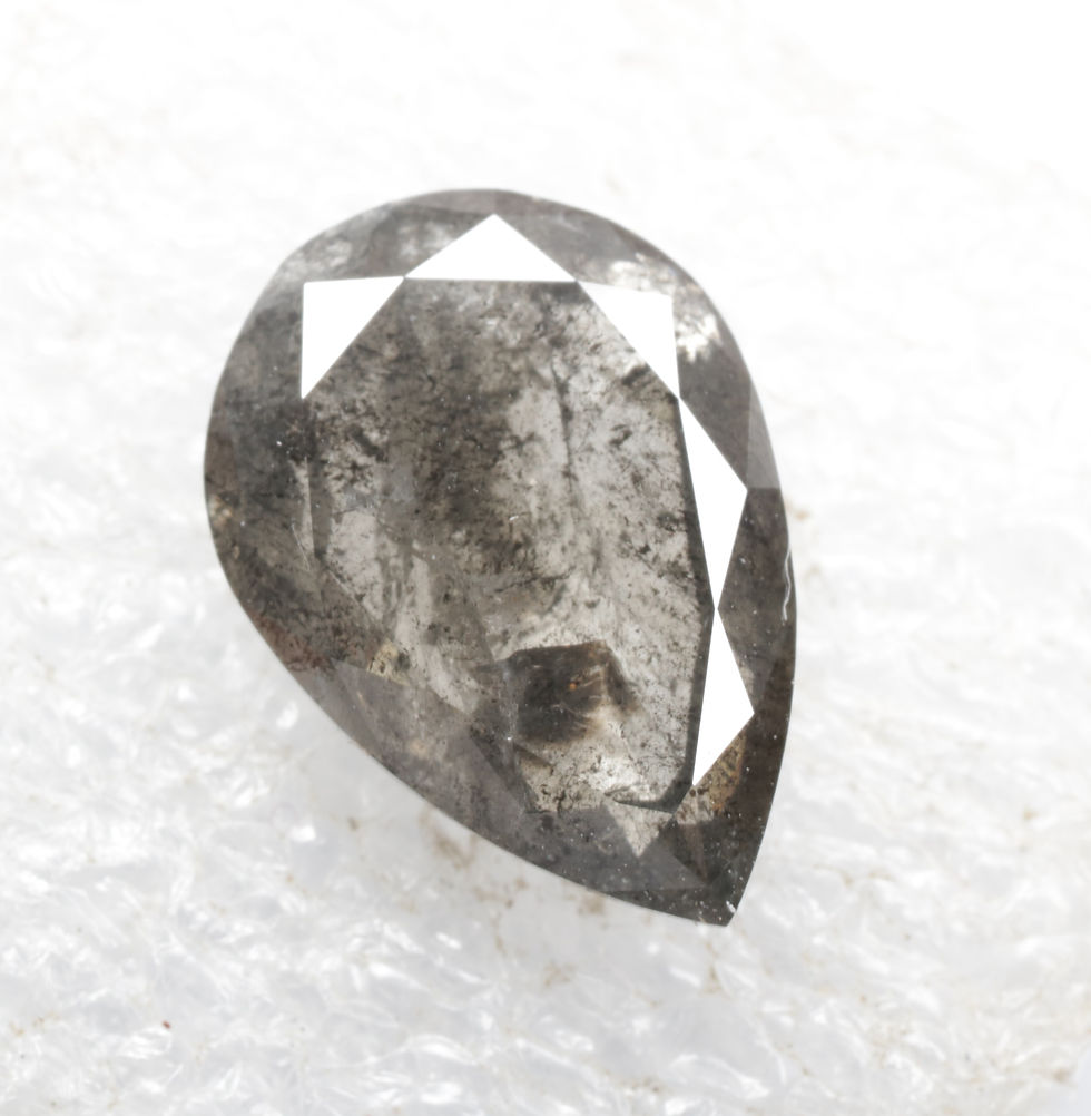 Thumbnail: 2.36 CT 10.9 X 7.7 MM Natural Pear cut Salt and Pepper Full cut Diamond
