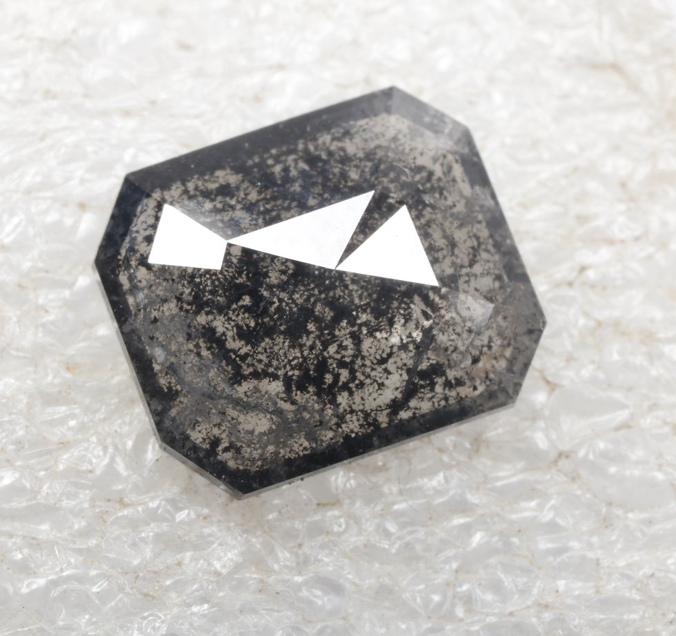 Thumbnail: 1.83 CT 9.1 X 7.8 MM Natural Loose Emerald cut Diamond, Salt and Pepper Emerald