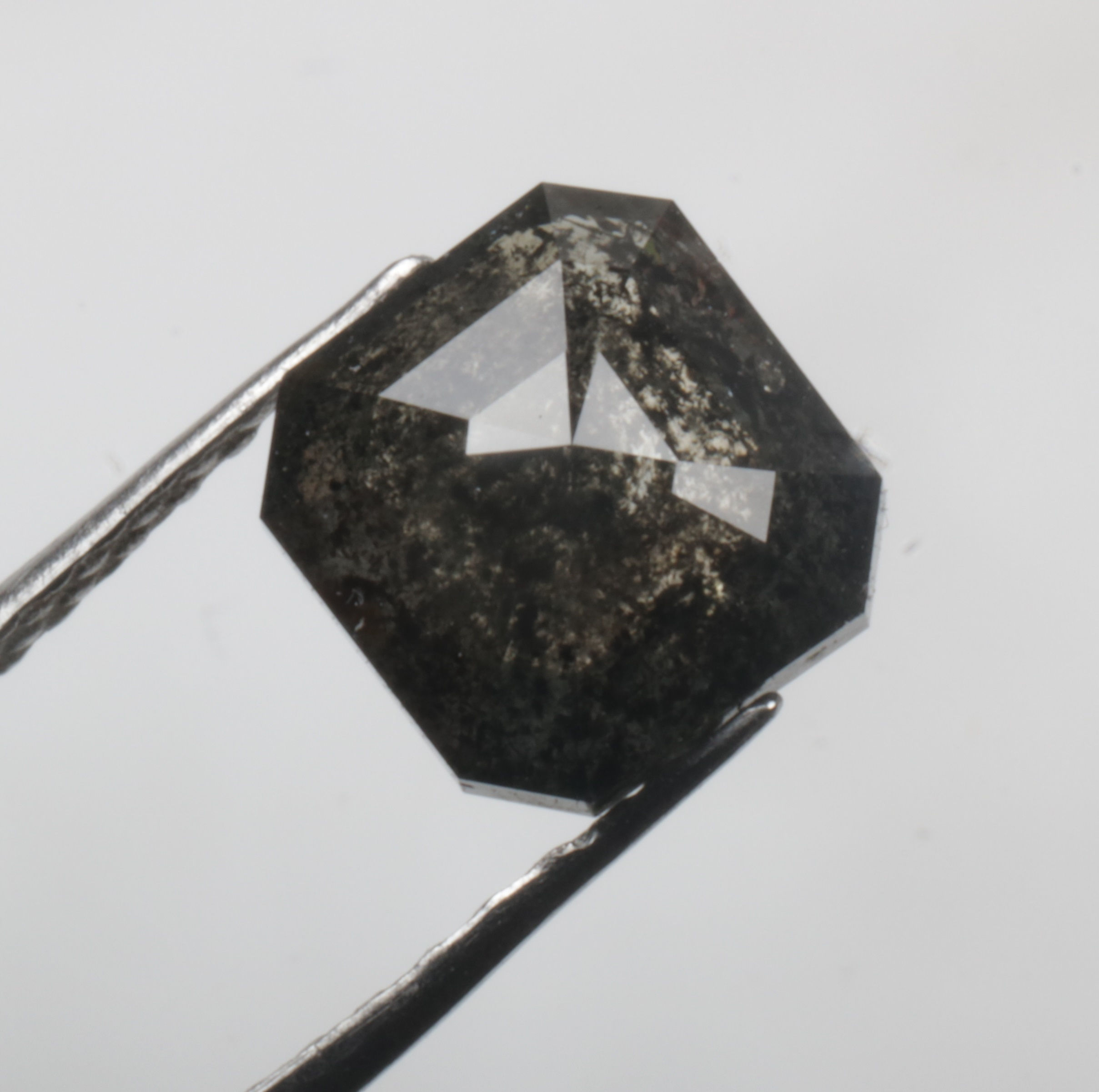 1.0 CT 5.8 X 5.6 MM Natural Emerald cut Diamond Black color for Wedding Ring