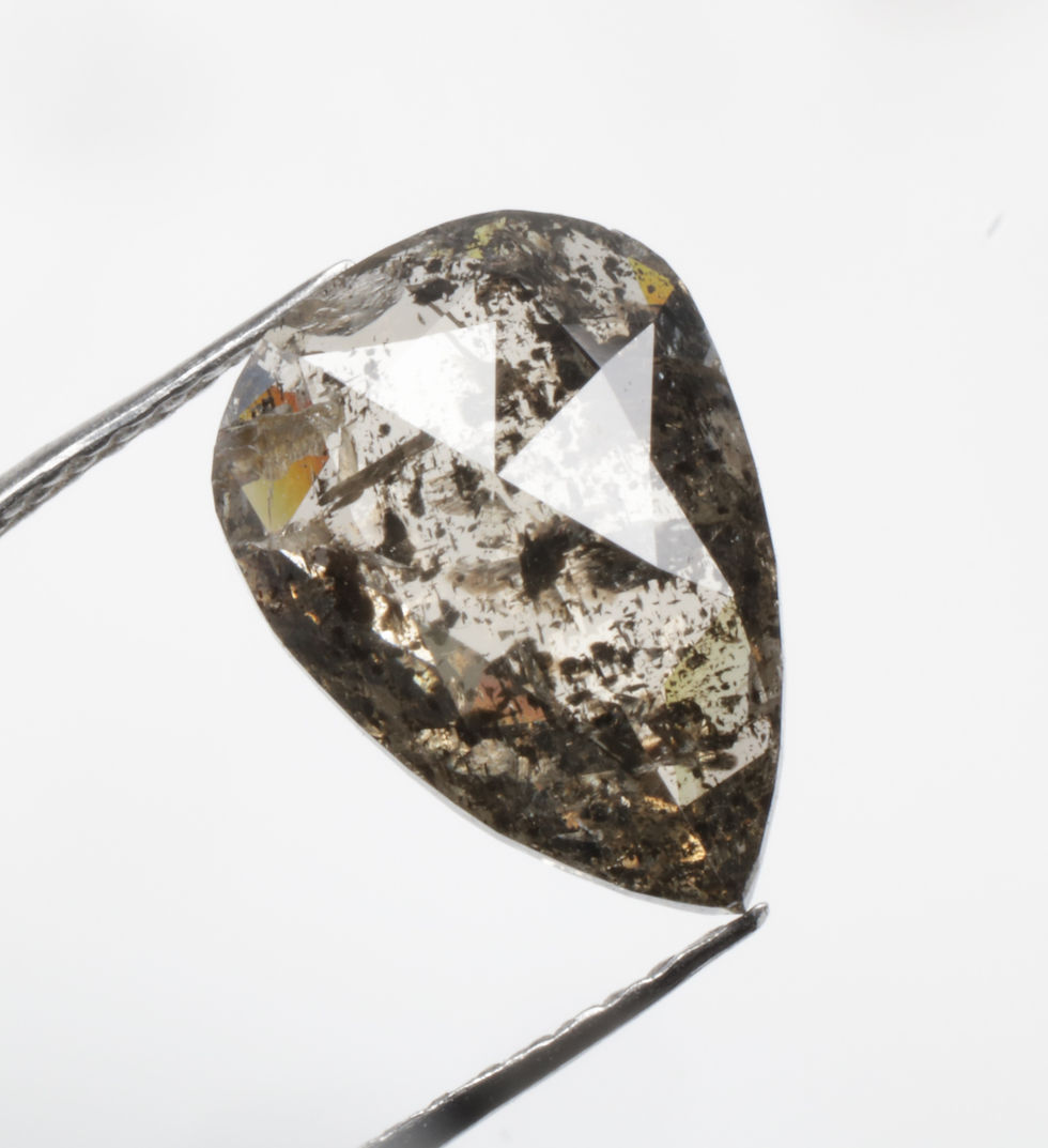 Thumbnail: 1.98 CT 10.6 X 7.5 MM Natural Pear cut Loose Salt and pepper Diamond