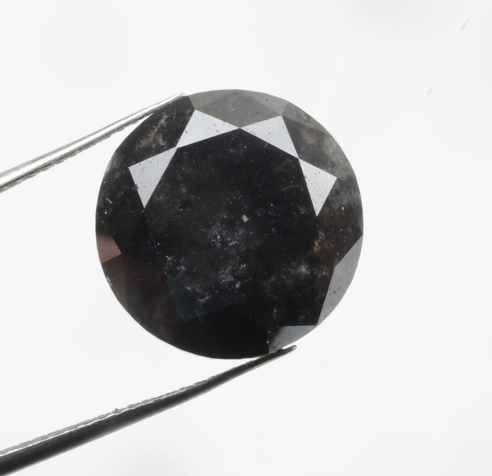 Thumbnail: 11.75 CT 13.1 MM Natural Round Brilliant cut Diamond Black color for Wedding