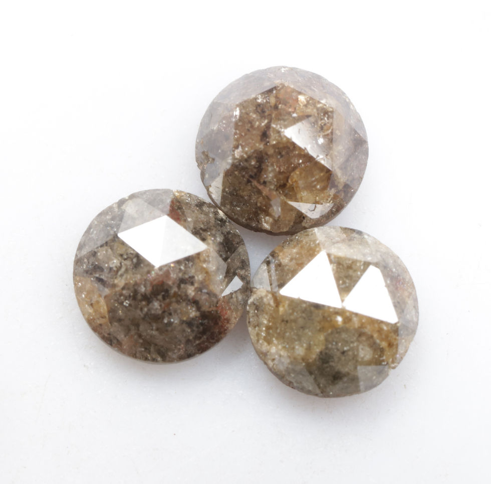 Thumbnail: 4.85 CT 7.0 to 7.3 MM Natural Loose Round Rose cut Fancy Diamond Lot