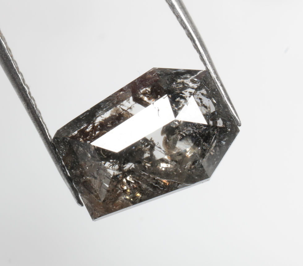 1.83 CT 9.5 X 7.0 MM Natural Salt and pepper Coffin cut Diamond for Coffin Ring