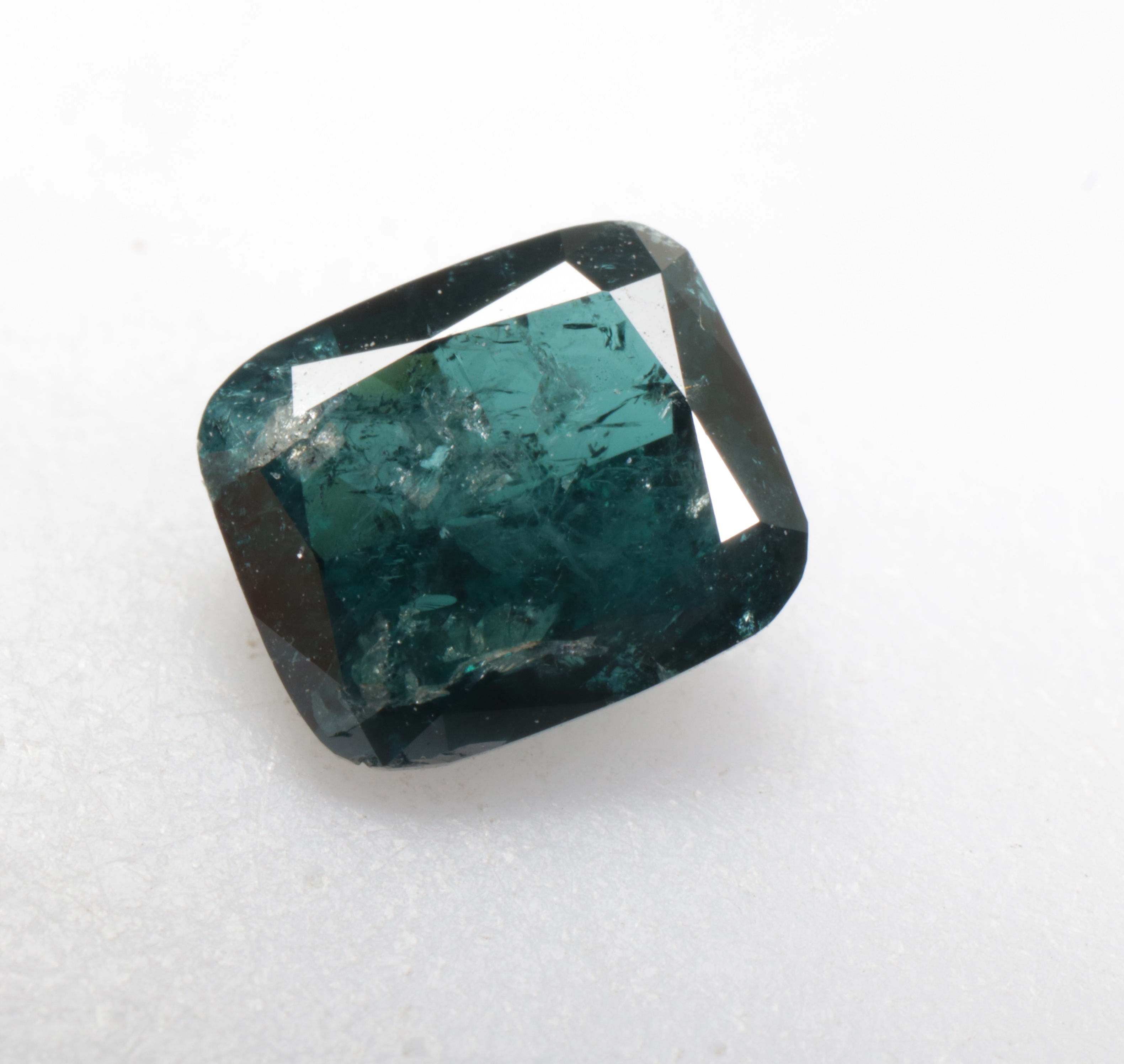 0.69 CT 5.8 X 5.0 MM Natural Loose Emerald cut Diamond, Treated Blue color