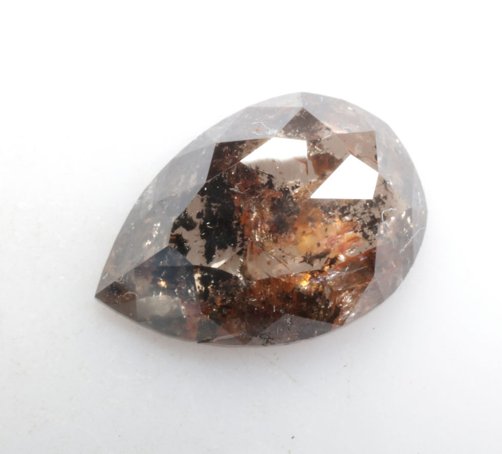 Thumbnail: 1.45 CT 9.5 X 6.7 MM Natural Pear cut Salt and Pepper Fancy Diamond