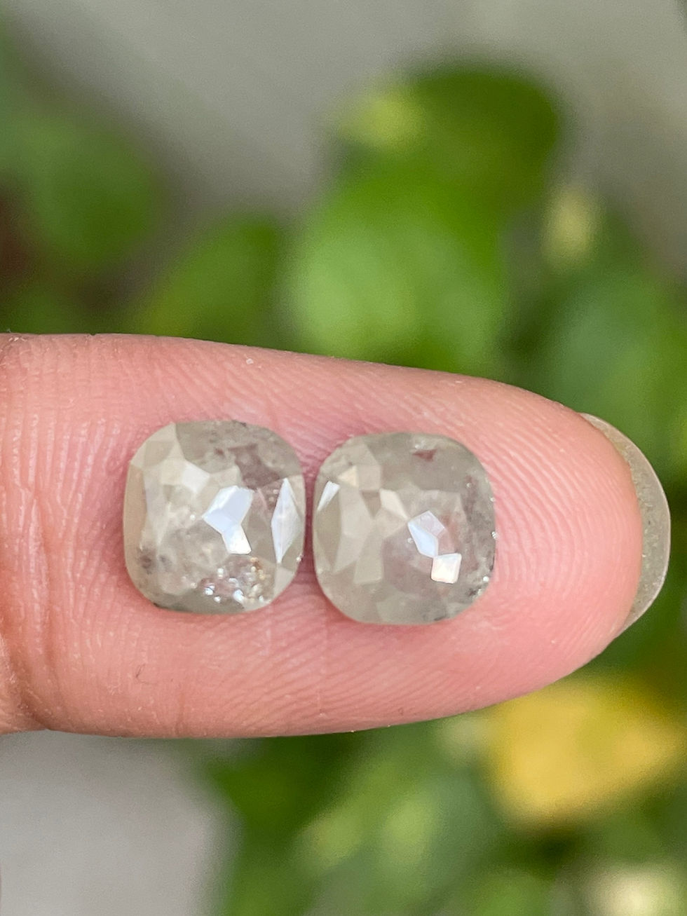 3.06 CT 7.6 X 7.1 MM Natural Loose Diamond Cushion cut Diamond Pair