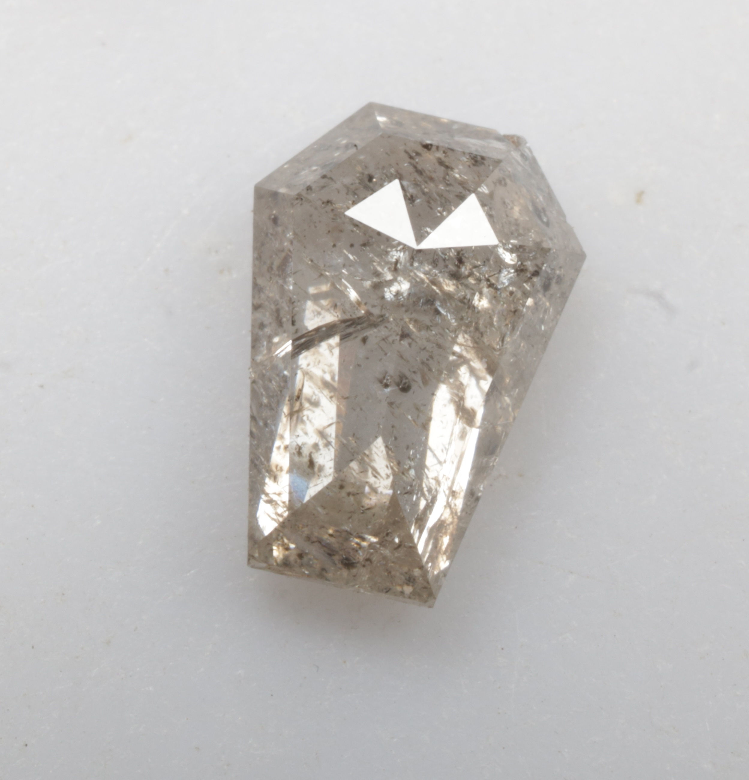 0.74 CT 7.1 X 5.0 MM Natural Salt and Pepper Coffin Shape Diamond, Loose Diamond