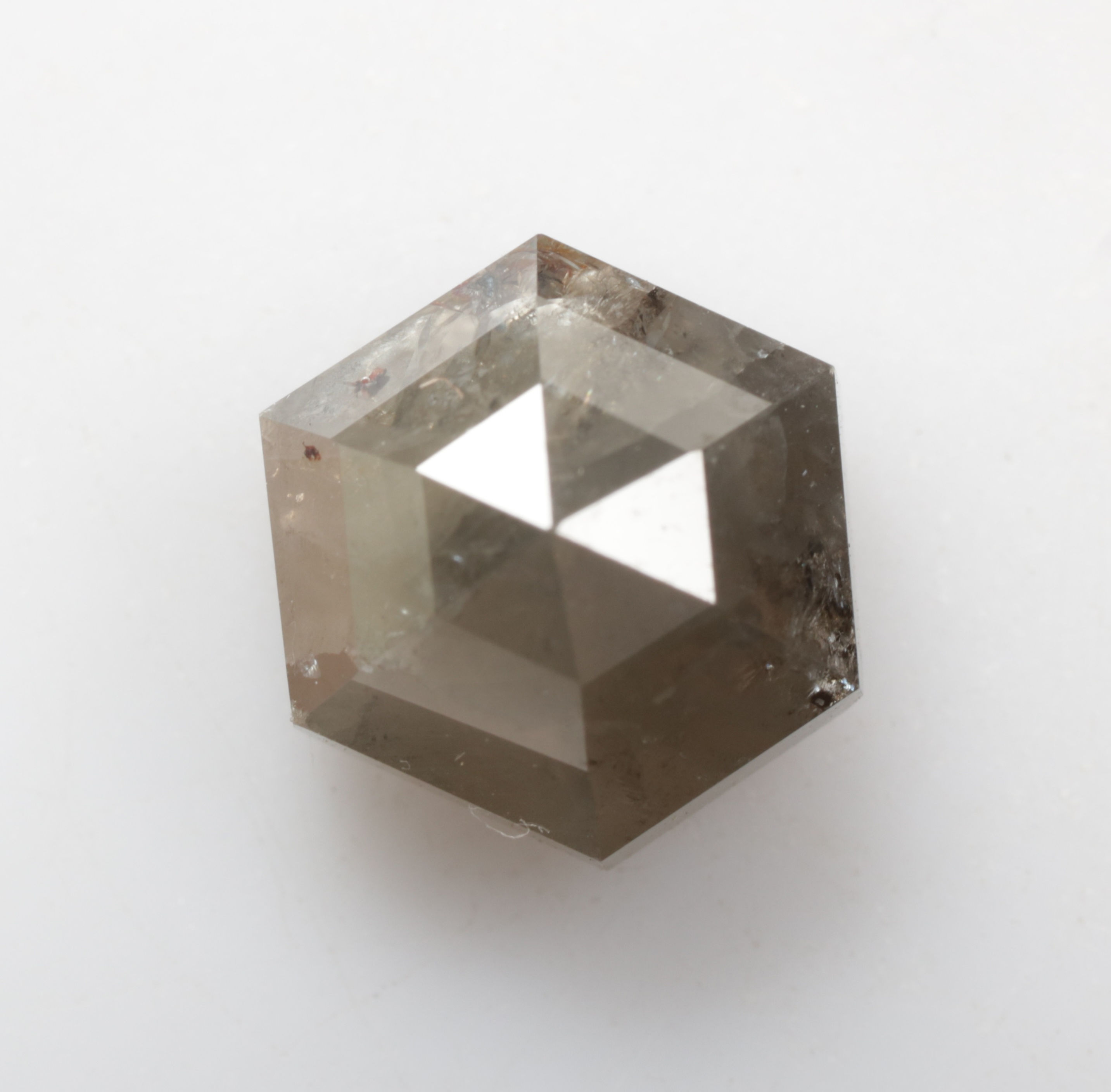 1.78 CT 7.7 X 6.5 MM Natural Hexagon Cut Loose Diamond Grey Color