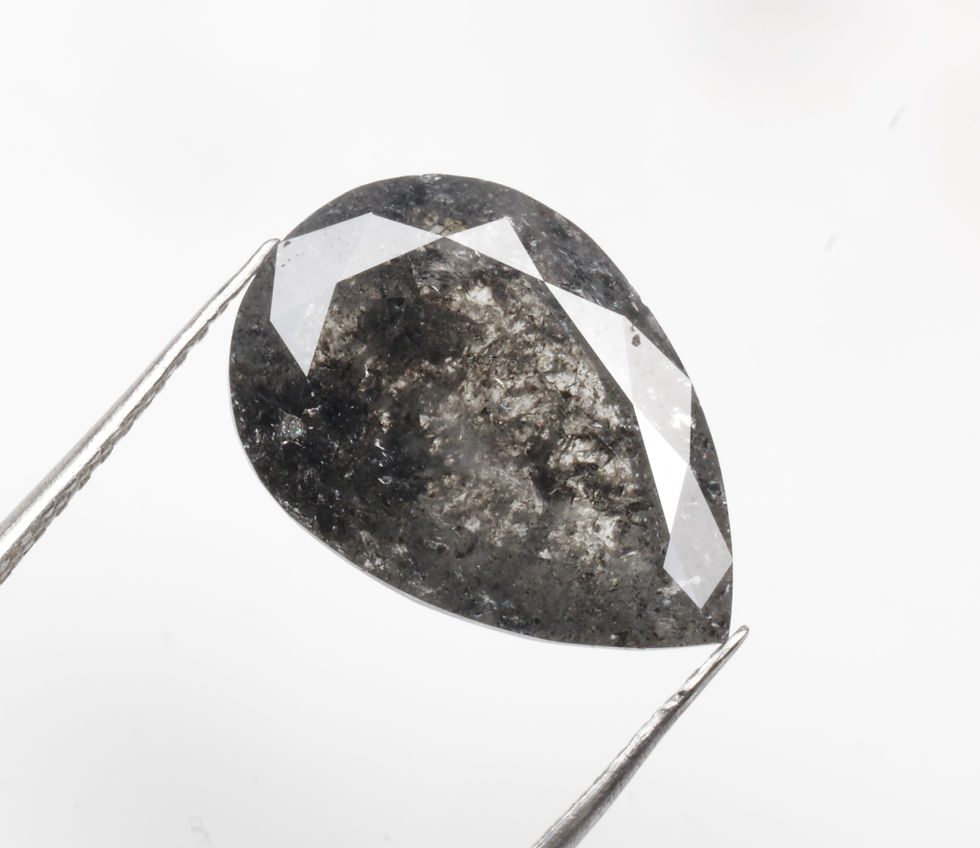Thumbnail: 4.67 CT 13.8 X 9.7 MM Natural Pear cut Loose Salt and pepper Full cut Diamond