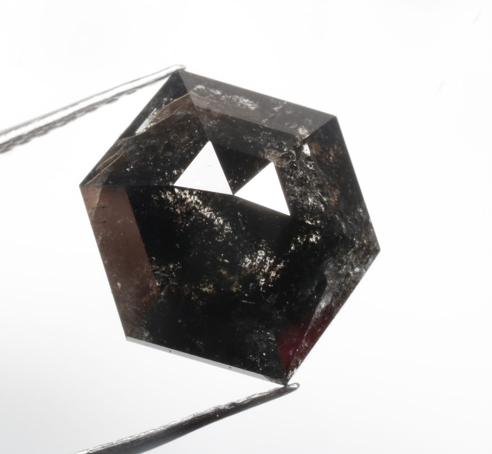 Thumbnail: 3.87 CT 11.6 X 9.2 MM Hexagon cut Natural Diamond Fancy color for Hexagon Ring