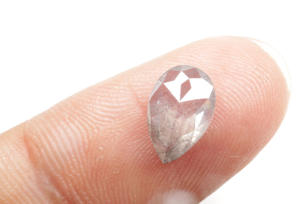 Thumbnail: 1.51 CT 9.7 X 6.4 MM Natural Pear cut Natural Full cut Diamond Grey color