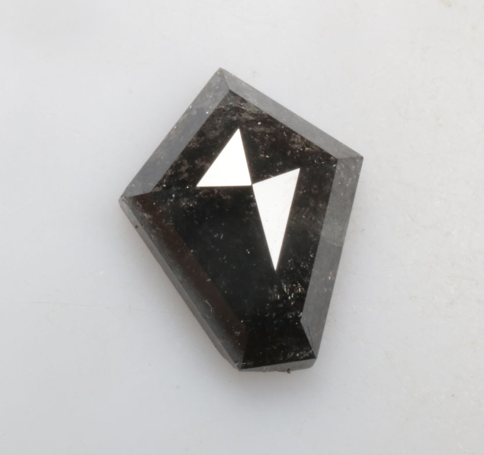 Thumbnail: 1.16 CT 8.7 X 7.0 MM Natural Antique Kite cut Salt and pepper Diamond cut
