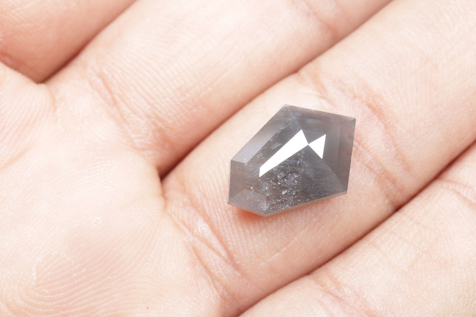 Thumbnail: 4.56 CT 15.0 X 10.3 MM Natural Loose Salt and Pepper Shield Cut Diamond
