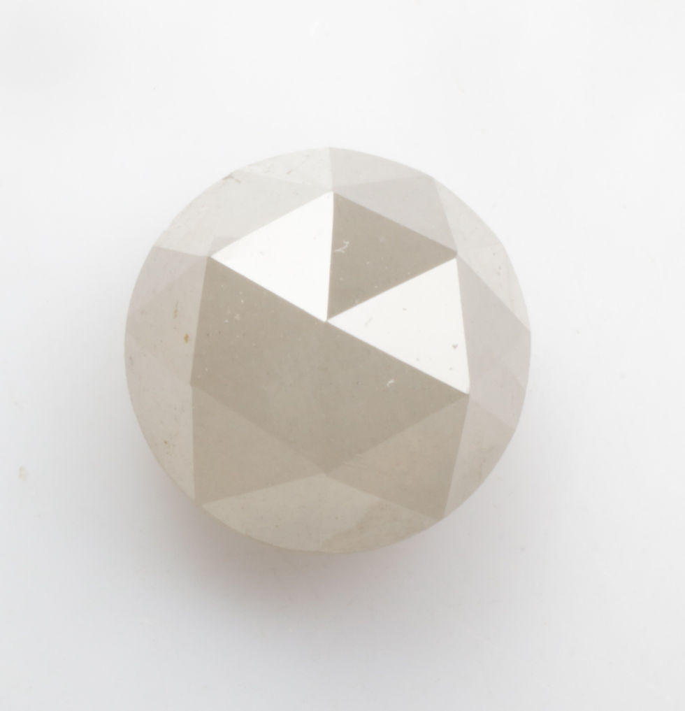 Thumbnail: 1.87 CT 7.0 MM Natural Round Rose Cut Diamond, White Grey Color