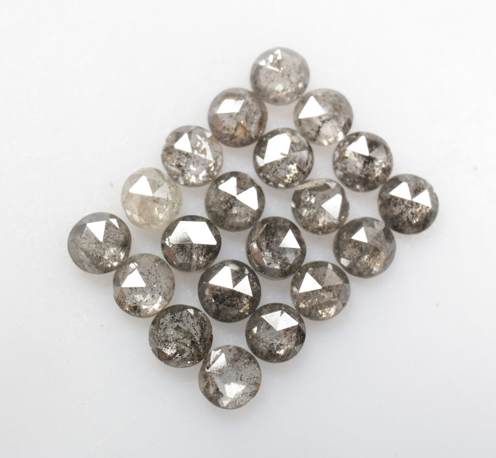 Thumbnail: 1.14 CT 2.2 to 2.4 MM Natural Loose Round Rose cut Black Grey color Diamond