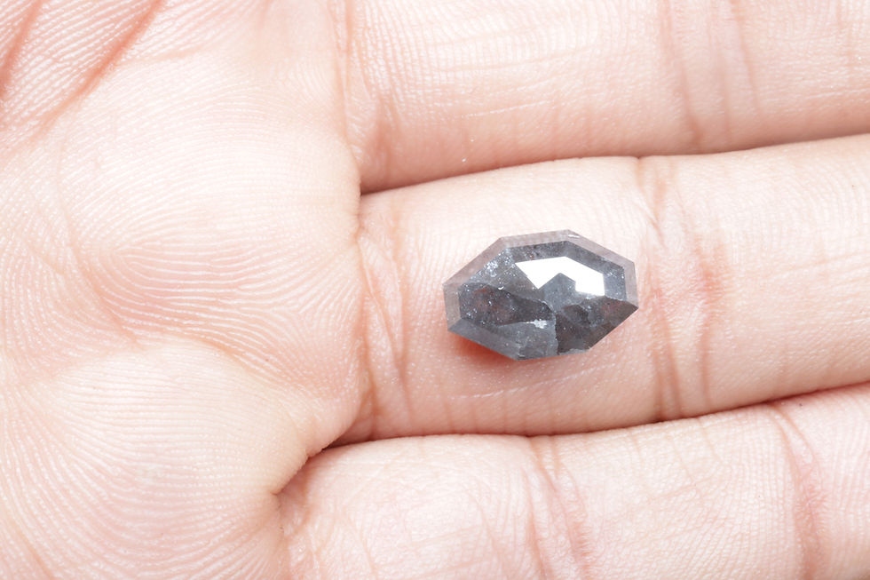 Thumbnail: 3.22 CT 12.0 X 7.8 MM Natural Antique cut Salt and pepper Geometric Diamond